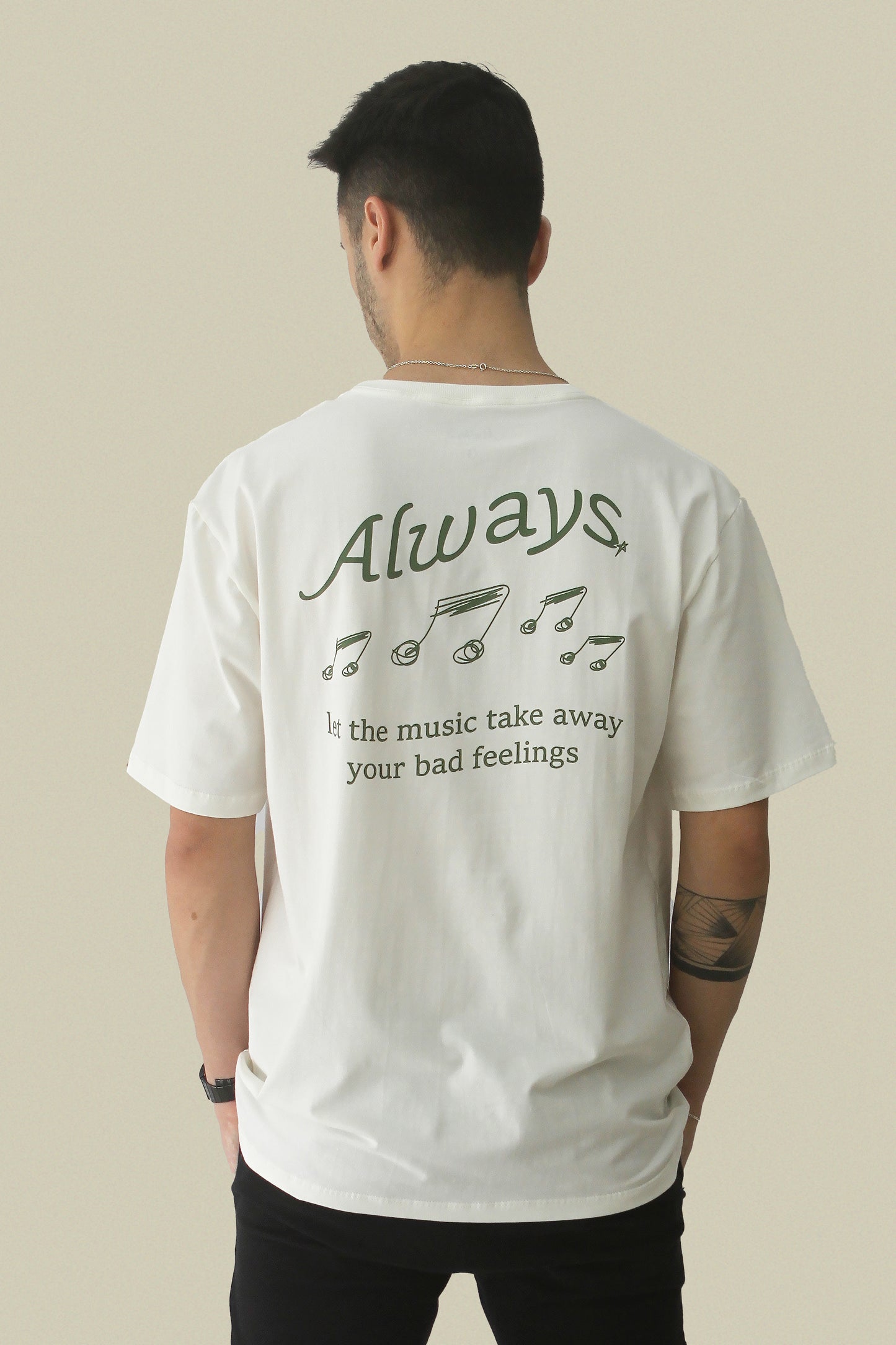 Music is Good Feelings T-Shirt Off White