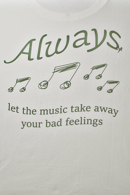 Music is Good Feelings T-Shirt Off White